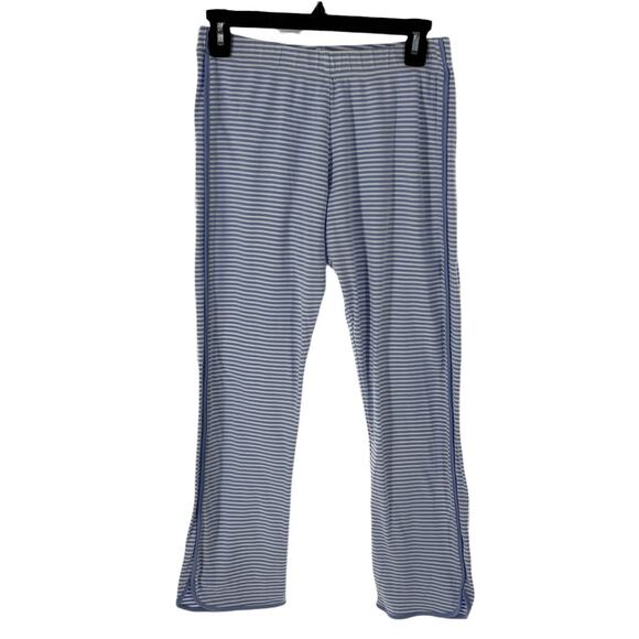 LAKE Blue Hydrangea Striped Pima Cotton Long-Long Pajama PJ Set - Picture 7 of 12